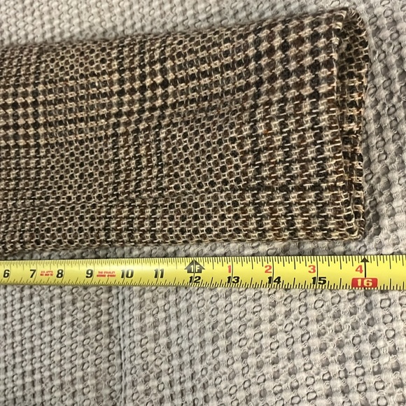 Brown Wool Plaid One Button Vintage Blazer By Georgia Sant’Angelo - Picture 10 of 13